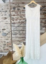 Long White Italian Dress Positano Amalfi Style Made In Italy Medium Lace Crochet