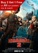 How To Train Your Dragon 2 2014 Movie Poster A5 A4 A3 A2 A1