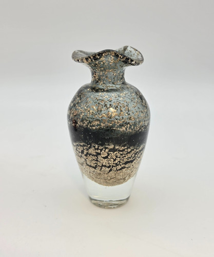 Vase clear glass with black - -,