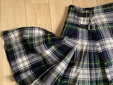 Mens Scottish Handmade Kilt, Gordon Tartan, Wool, Waist 28-30 Inches