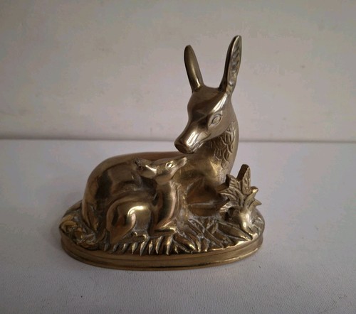 Brass vintage doe deer fawn - vintage,