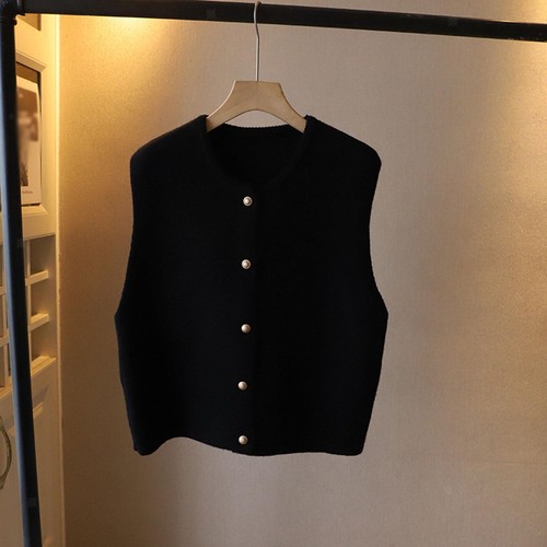 Knitted vest women waistcoat - knitted,
