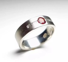 Round Cut Ruby Ring, Natural Ruby 925 Sterling Silver Yaqoot Ring For Men