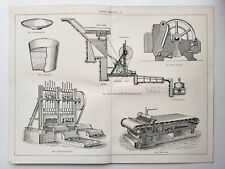 Old Vintage Antique Print 1901 Gold Mining Washing Pan Tossing Tub Ore Crusher