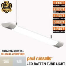 LED Batten Tube Light 1FT 2FT 4FT 5FT 6FT Ultra Slim Ceiling Lights 4000K 6500K