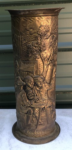 Umbrella stand embossed brass - umbrella,