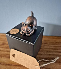 Cat Pouncing Ornament Black