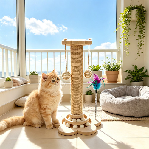 Tall large cat scratching - large,