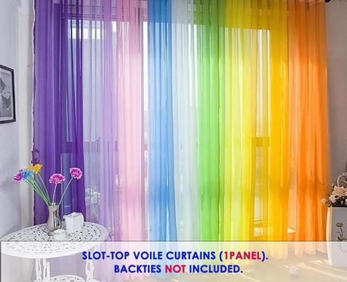 Voile curtains with slot top - voile,