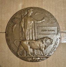WW1 Death Plaque 20th Hussars, John McFall SHANKHILL, BELFAST, LIGONIEL, IRISH