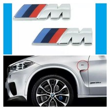 2x BMW M SPORT Chrome Silver