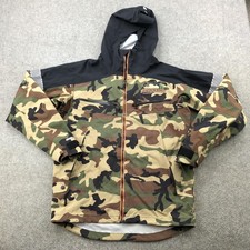 Simms Jacket Mens Small Camo Waterproof Hooded Fishing Rainbow King Alaska Rain