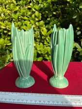A pair SylvaC "HYACINTH"2482, Leaf green  Ceramic Vase