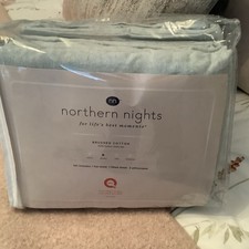 QVC Northern Nights Brushed Cotton Sheet Set - Double Blue