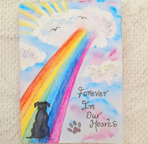 Original aceo rainbow - original,