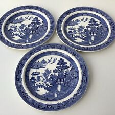 Wedgwood Etruria Willow Pattern  3 x 9" Lunch Plates - Vintage 1930s Marks
