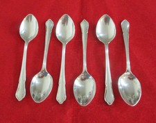 6 Vintage EPNS A1 Silver Plated  Dubarry Pattern Small Coffee Spoons 9.5cm