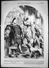 Original Old Antique Print 1855 King Miller Dee Children Dog John Gilbert 19th