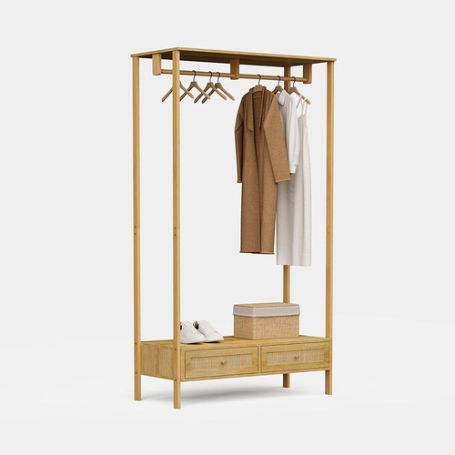 Rattan clothes rail - rattan, with