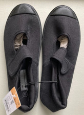 Matalan Kids Mary Jane Riptape Plimsoll Pumps School Shoes, Black UK Size 3 BNWT