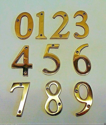 Solid brass house door number - brass,