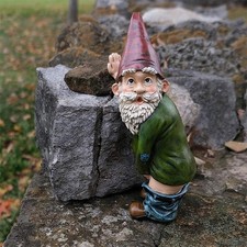 Naughty Garden Gnome for Lawn Ornaments Funny Dwarfs Indoor Outdoor Decor Gift