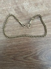 solid brass double  albert  swivel pocket watch chain vintage looking dog clasp