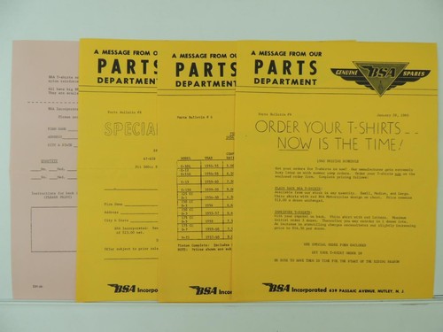 Vintage 1960 bsa price list - 1960,
