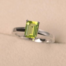 Green Peridot Women Ring