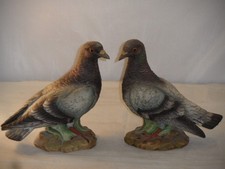 Pair Of Stock Doves. Racing? Pigeons By Kowa Porcelain Bird Figurines 15.cm High