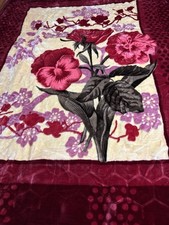 2 PLY THICK WARM HEAVY KING WINTER BLANKET THROW, FLORAL DESIGN