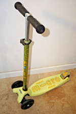 GENUINE Swiss MAXI MICRO Scooter 3 Wheels Yellow Adjustable 6-11 years