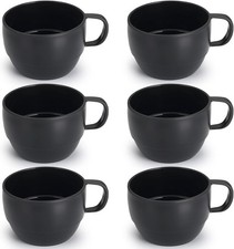 Plastic Coffee Mugs, Set of 6