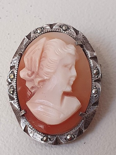 Vintage artdeco carved shell - vintage,