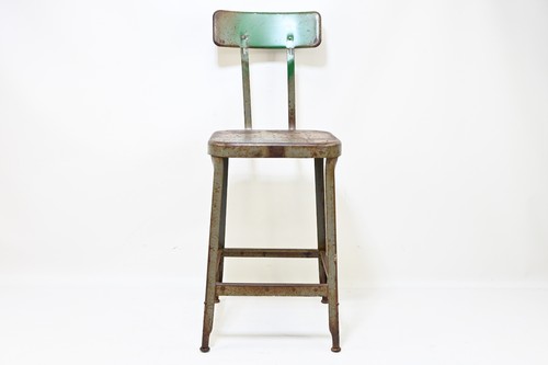 Vintage brown industrial stool - brown,