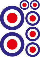Mod Target Stickers Pack Decals Car Bike Scooter RAF Roundels