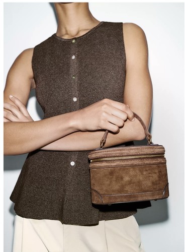 Zara brown leather vanity - zara,