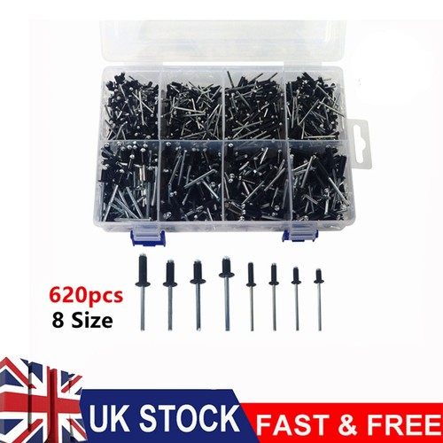 New 620pcs black pop - rivets,, 8