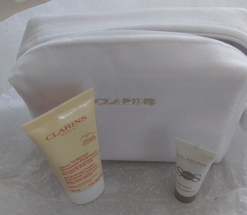 Clarins skincare set with - clarins, make
