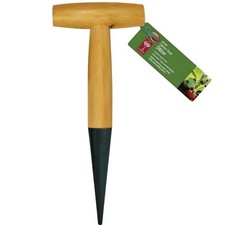 SupaGarden Dibber Garden Hand Tool T Handle Bulb Seed Planter Plastic Green UK