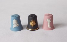 3 WEDGWOOD THIMBLES  BLUE
