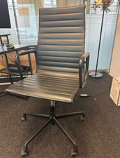 EA119 Eames Black  Leather Office Chair By Vitra -  Excellent Condition