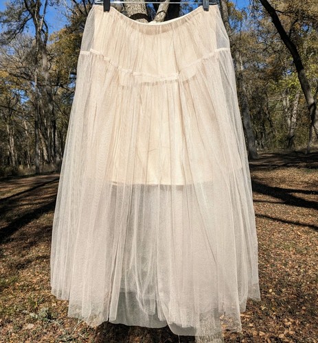 Ivory tulle midi skirt medium - skirt,
