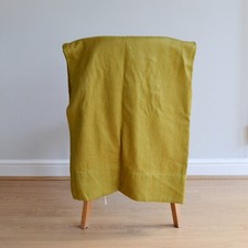 Vintage Olive Green Curtains, MCM 1960s Green Curtain Panels Chartreuse 199cm L