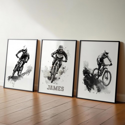 Bike wall art prints - wall,