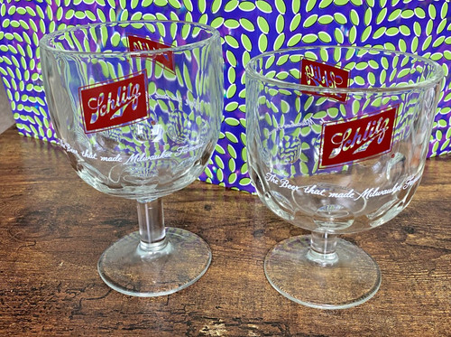 Schlitz vtg beer glasses - vtg,