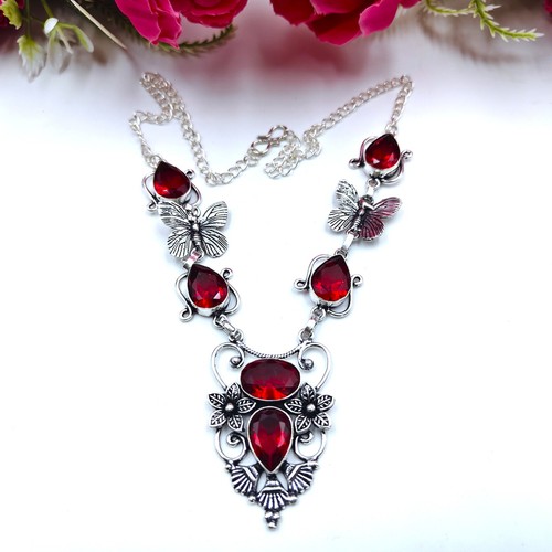 Red garnet handmade gemstone - red,