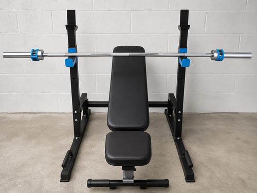 Bench press power rack with - bench,
