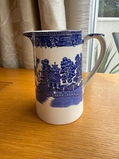 Very Decorative Old Willow Pattern English Ceramic Jug  16cm H Priced Individual