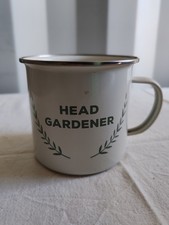 Enamel Mug White with Head
